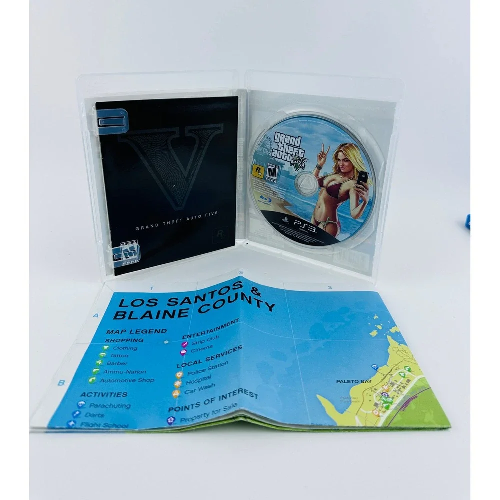 Grand Theft Auto V‎ 5 - PS3 Game Complete w/ Map - PlayStation 3